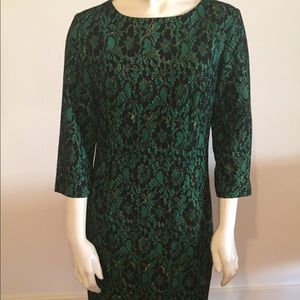 NWT Green & Black Lace Dress